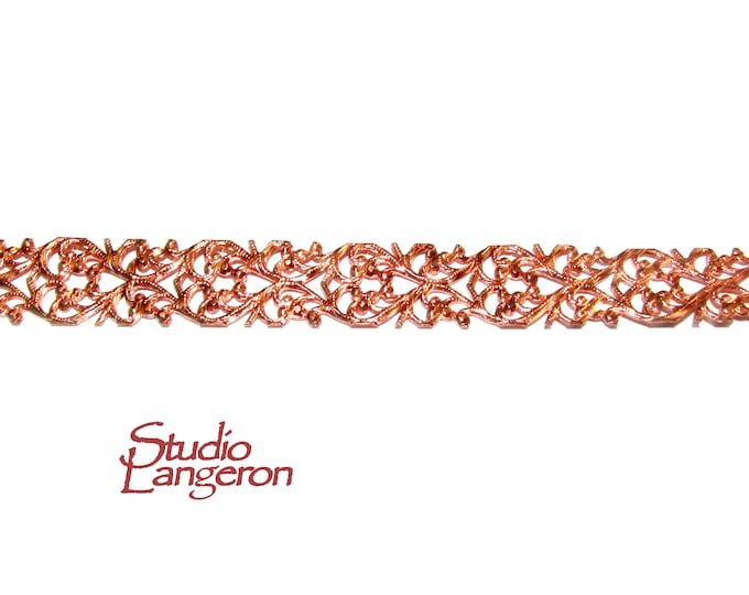 Natural Copper Bezel wire, Gallery wire, Gallery ribbon, Gallery pattern, Jewelry making, Setting, Copper wire, Findings  - 4 inch (10 cm)