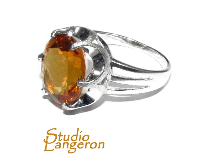 Citrine ring 925 sterling silver size 9, Handmade ring, single copy, 925 sterling silver, Natural Citrine, silver ring, gemstone Citrine