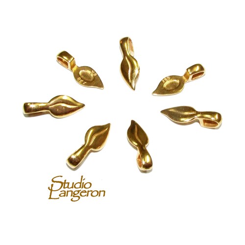 Charm / Pendentif Perle Avec Fermoir Clip 14k Or Jaune - 12mm - Pour Bijoux Personnalisés