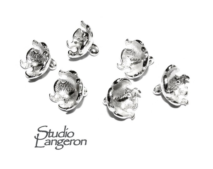 925 Sterling silver decorative shiny bead caps size 7.5 mm, bead cap, Jewelry making, silver bead cap, sterling silver bead caps - 1 piece