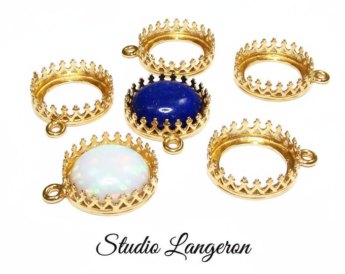 12 mm size 14K Yellow gold filled Round Bezel Cup, Bezel cup, Setting, Gold Filled bezel cup, Jewelry making, Mounting - 1 piece