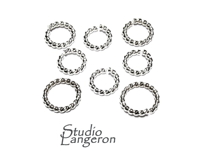 925 Sterling Silver jump Rings twist wire 1.0 mm, Inside Diameter 3.5, 4.0, 5.0 mm, Jump ring, Jewelry making, Rope-Style Ring - 1 piece