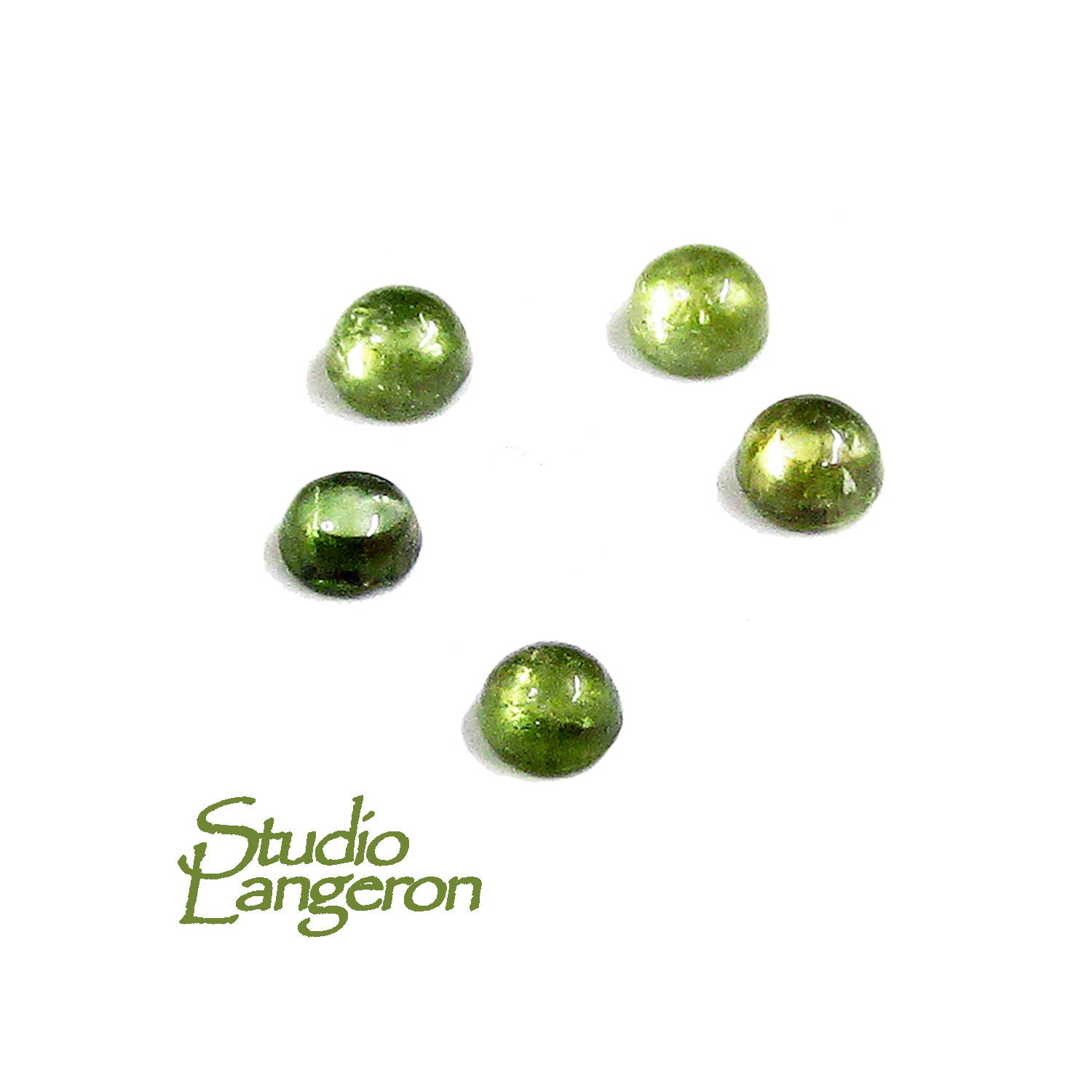 Cabochon De Tourmaline Verte Oeil-de-Chat - 2,5 Carats - Pierre Brute Du Brésil - Neuf