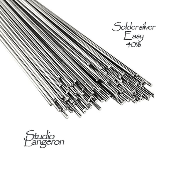 Easy solder 40% silver stick 0.8 mm x 50 cm, Melting Point 630, solder silver, wire silver, solder, Jewelry making, easy solder - 1 piece