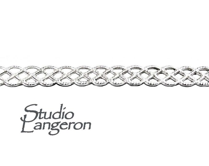 935 Argentium Silver Bezel wire, Gallery wire, Gallery ribbon, Gallery pattern, Jewelry making, Setting, Silver wire - 4 inch (10 cm)