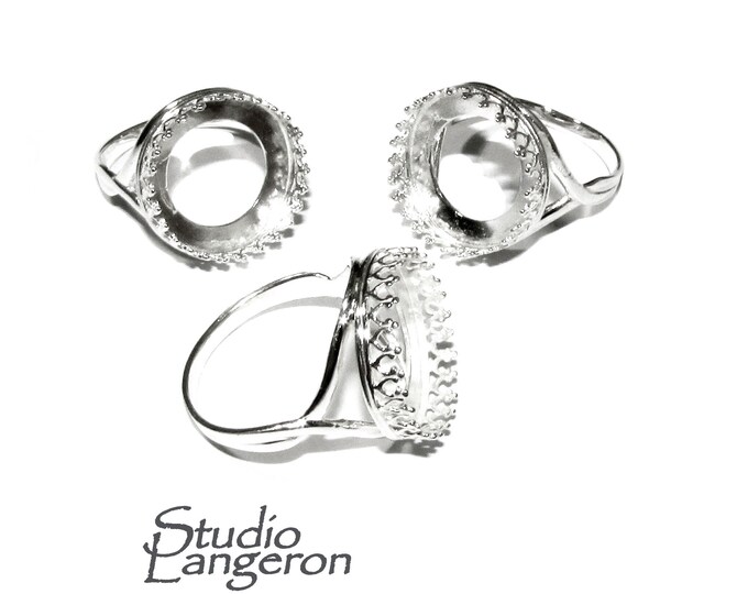 16 mm 925 sterling silver blank ring with bezel cup size 5, 6, 7, 8, silver ring, bezel cup, base ring, Setting, Jewelry making - 1 piece