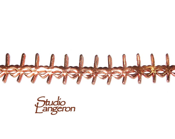 Natural Copper Bezel wire, Gallery wire, Gallery ribbon, Gallery pattern, Natural Copper, Wire, Jewelry making, Findings - 4 inch (10 cm)