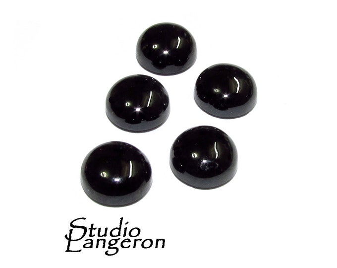 8 mm Natural Black spinel round Cabochon, Jewelry making, Natural gemstone, Round cabochon, Jewelry making, Black spinel - 1 piece