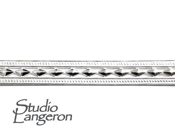 935 Argentium Silver Bezel wire, Gallery wire, Gallery ribbon, Gallery pattern, Argentium silver, Wire, Jewelry making - 4 inch (10 cm)