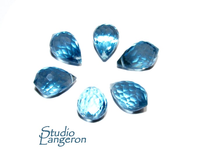 Natural Aquamarine Teardrop Faceted Bead: Jewelry Making (10x7 mm)