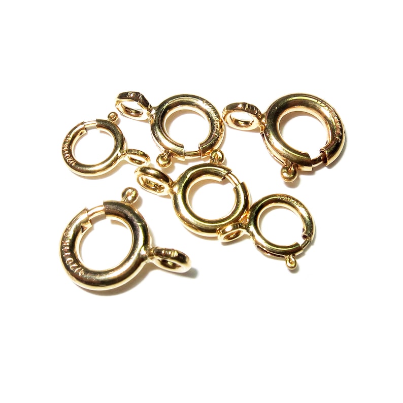 14K Yellow Gold Filled Spring Ring Clasp Size 5 5.5 6 7 8 Etsy
