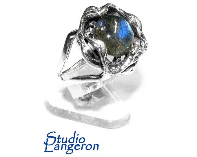 Labradorite ring 925 sterling silver handmade size 7, single copy, Silver ring, natural Labradorite, Statement ring, Handmade ring