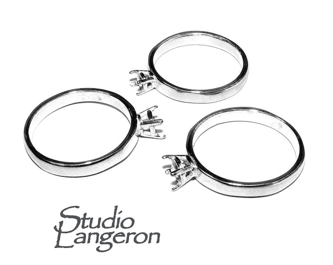 925 sterling silver blank ring with 4-prong setting 4 mm size 5, 6, 7, 8, 9, 10, silver ring, Jewelry making, Base ring, Setting  - 1 piece