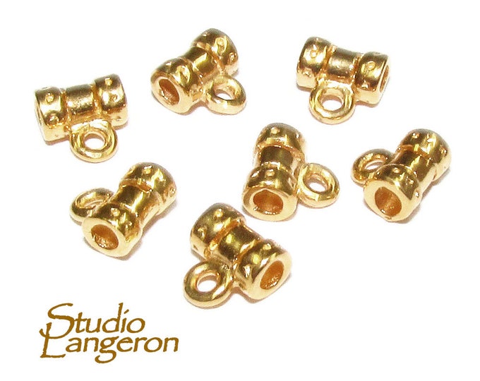14K Gold Filled Small Tube Pendant Bail with Ring, tube pendant, tubes gold filled, Jewelry making, tubes bracelet, gold filled - 1 piece