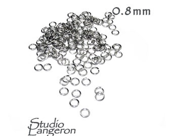 10 pcs 925 Sterling Silver Open Jump Rings 0.8 mm (20GA), Inside Diameter 2.5 - 6.0 mm, Open jump rings, Jewelry making, Silver jump rings