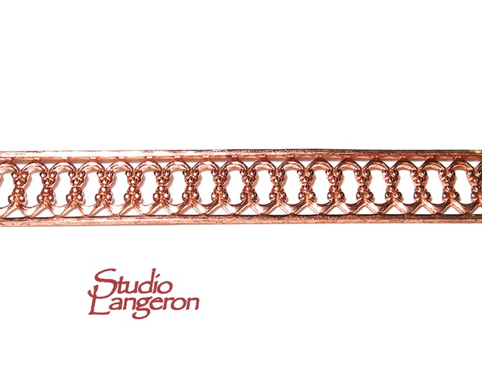 Natural Copper Bezel wire, Gallery wire, Gallery ribbon, Gallery pattern, Natural Copper, Setting, Wire, Jewelry making  - 4 inch (10 cm)