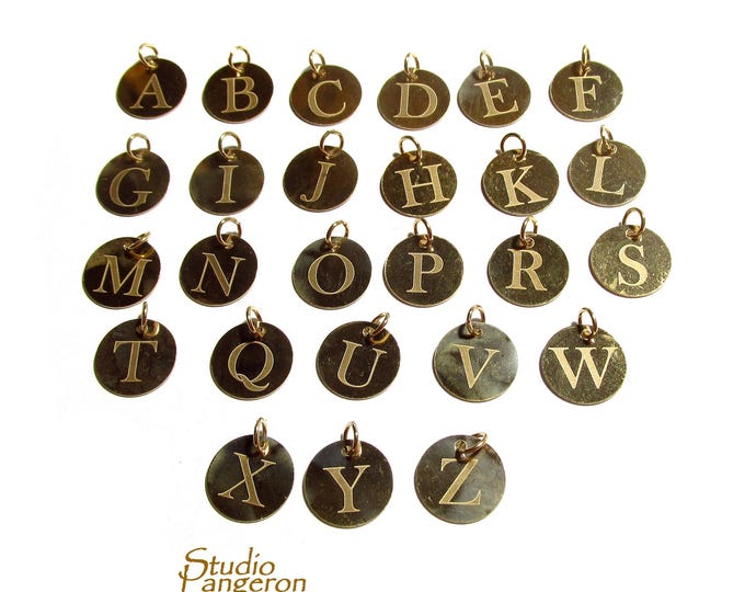 14K Gold filled letter pendants, Jewelry making, letter charms, bracelets, monogram, letters, gold filled letters, Pendants - 1 piece