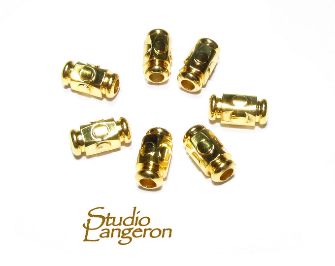 14K yellow gold filled oval Tube Spacer Beads size 4x8mm, Oval Beads, Gold filled beads, Jewelry making, Tube Spacer Beads - 1 piece