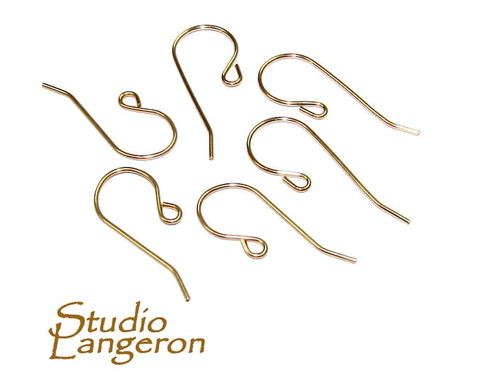 14K Yellow Gold Filled Ear Wire with Loop, Jewelry making, Earrings gold filled, 14K Gold filled, Earring components - 1 pair (2 pieces)