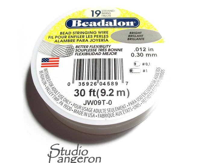 Beading wire Beadalon 19 Strand size 0.3 mm silver color, Wire, Beadalon, Beading wire, Beading, Silver wire - 1 spool