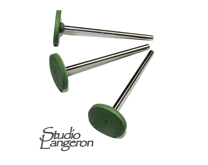 Green Rubber Silicone flat Polishers, Jewelry tools, Coarse grit, Jewelry making - 1 piece