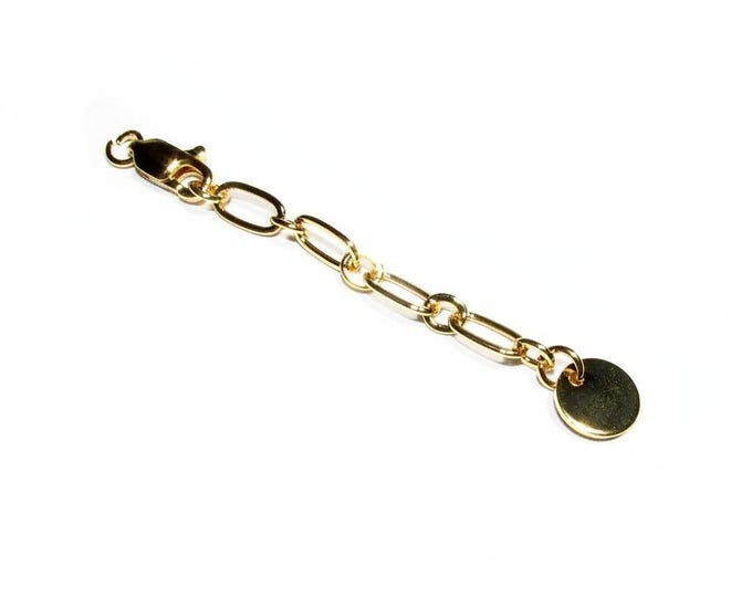 14K Gold Filled Extension Chain size 5,5cm, oval chain 7.5x4.0mm, lobster clasp 10mm - 1 piece