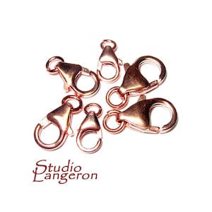 Cierres de langosta rellenos de oro rosa de 14K tamaño 9, 10, 13 mm, cierre de langosta, relleno de oro de cierre, relleno de oro rosa, fabricación de joyas - 1 pieza