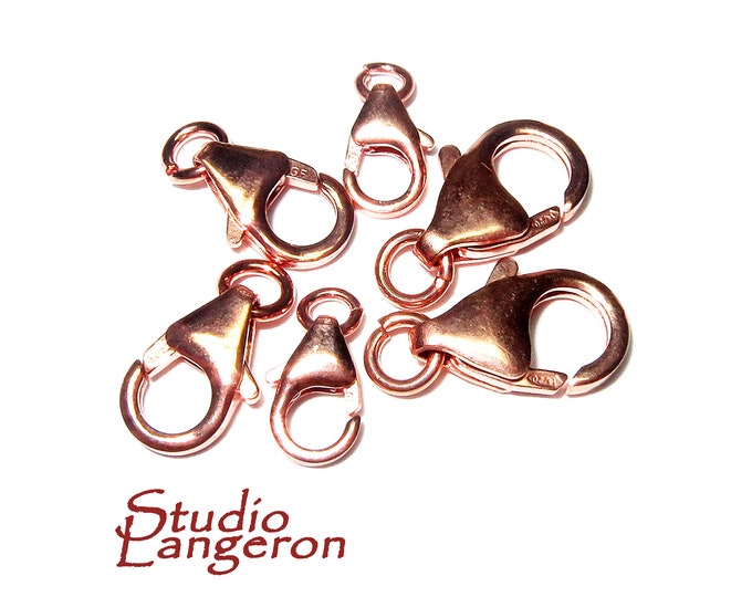 14K Rose Gold Filled Lobster Clasps size 9, 10, 13 mm, Lobster clasp, Clasp gold filled, Rose gold filled, Jewelry making - 1 piece