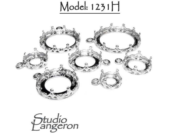 925 Sterling Silver Round Bezel Cups, model 1231H, sizes 8 - 24mm, Bezel cup, Setting, Jewelry making, Round bezel cup, Mounting - 1 piece