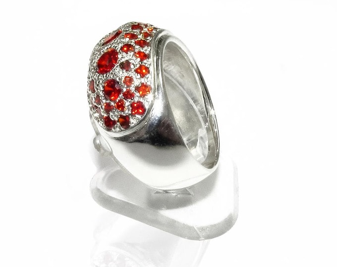 Statement Red topaz ring 925 sterling silver size 7, Handmade ring, single copy, 925 Silver ring, Red topaz, silver ring, gemstone, red ring