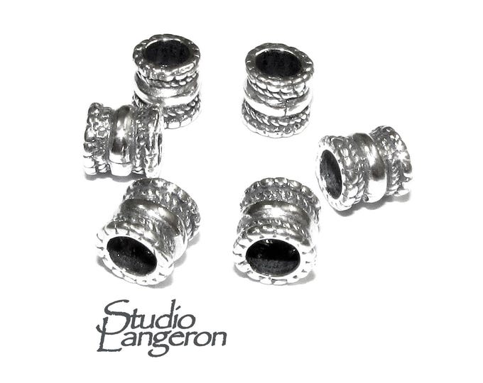 925 Sterling silver Bead Tubes size 6.3x3.8mm, tube beads, tube silver, tube bracelet, findings, tube necklace, Jewelry making - 1 piece