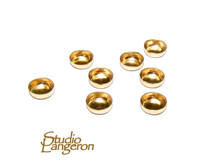 10 pcs 14K Yellow gold filled Round Bezel Cups size 4.0 mm, Bezel cup, Jewelry making, Setting, Gold filled bezel cup, Mounting