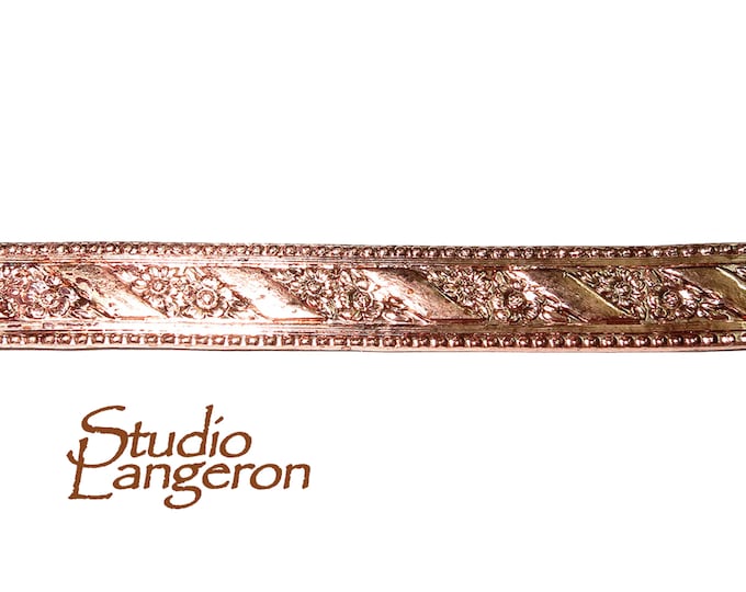 Natural Copper Bezel wire, Gallery wire, Gallery ribbon, Gallery pattern, Natural Copper, Wire, Jewelry making, Setting - 4 inch (10 cm)