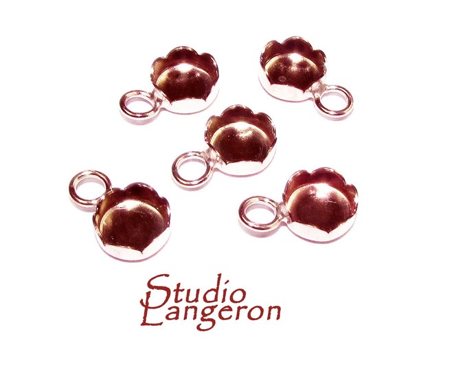 6 mm size 14K Rose gold filled Flower Bezel Cup, Bezel cup, Setting, Gold Filled bezel cup, Jewelry making, Mounting - 1 piece