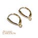 14K Yellow Gold Lever-Back Ear Wire with Open Ring, gold earring, earring components, Earrings, lever-back,14K solid gold - 1 pair (2 piece)