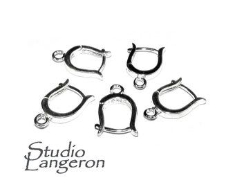 925 Sterling Silver Lever Back Ear Wire with Open Ring, Silver earrings, Lever Back, Earring components, Jewelry making - 1 pair (2 pieces)