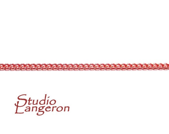 1.8 mm Rose gold filled panzer chain, panzer chain, curb chain, Jewelry making, gold filled chain, Rose gold filled - 1 Ft (30 cm)