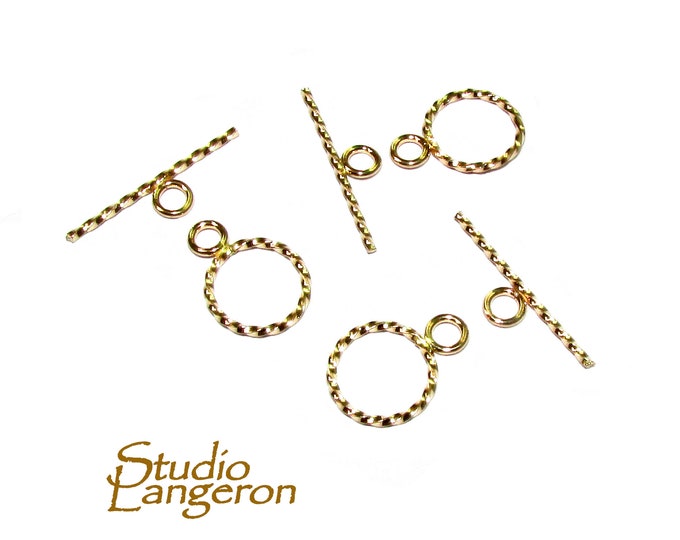 14K Yellow Gold filled Toggle Clasps size 10 mm, Gold Filled Toggle clasp, Jewelry making, 14K Gold Filled clasp, Gold Filled - 1 piece