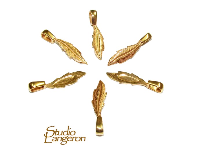 14K Yellow gold filled large Glue-on Flat Pad Pendant Bails, Jewelry making, bail with loop, Bail, Bail gold filled, Bail finding - 1 piece