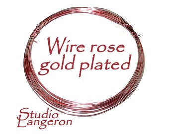 Rose Gold Plated wire Half-Hard thickness 32, 30, 28, 24, 22, 20, 18 GA, Wire Wrapping, Gold Plated wire, Jewelry making – 1 meter (3.30 ft)