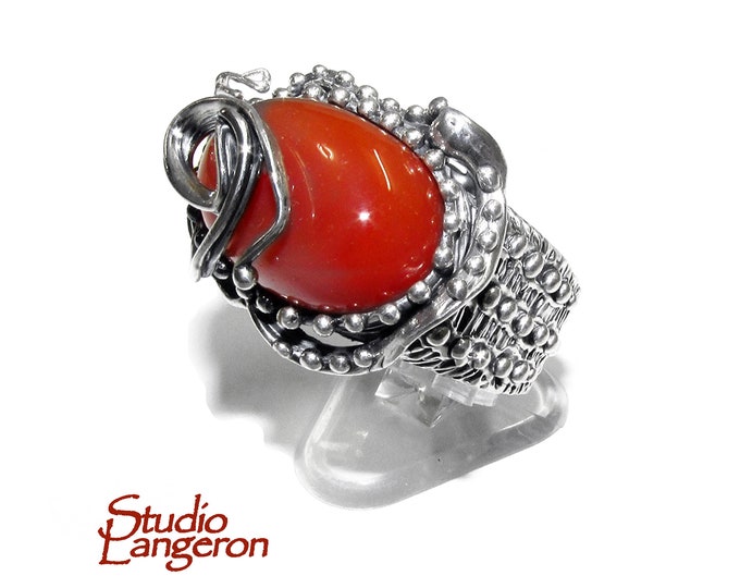 Statement Agate ring 925 sterling silver size 9 1/2, handmade ring, single copy, sterling silver, natural Agate, silver ring, Agate ring