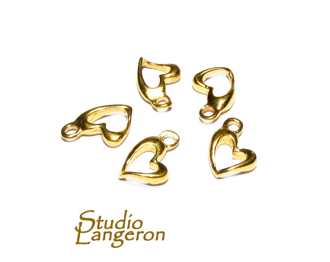 14K Gold Filled small heart Pendant, Jewelry making, Heart pendant, pendant gold filled, Pendant Valentine's Day, 14K Gold filled - 1 piece