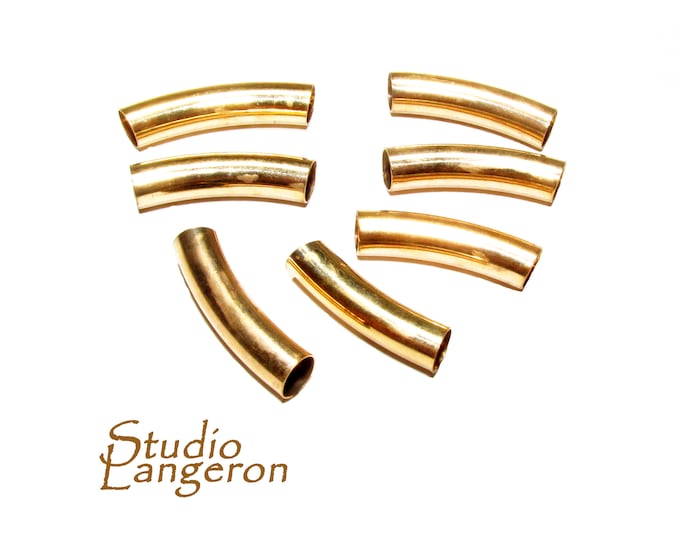 14K Gold Filled Curved Tube beads size 5.0x20 mm, tube beads, tubes gold filled, Jewelry making, Tubes - 1 piece