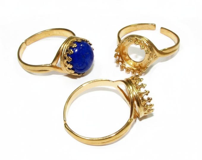 14K Yellow gold filled open blank ring with bezel cup 10 mm, base ring, setting, bezel cup, jewelry making, ring gold filled - 1 piece