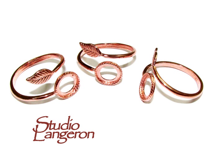 14K Rose gold filled open blank ring with bezel cup 8 mm, base ring, Rose Gold filled, bezel cup, Jewelry making, Setting - 1 piece