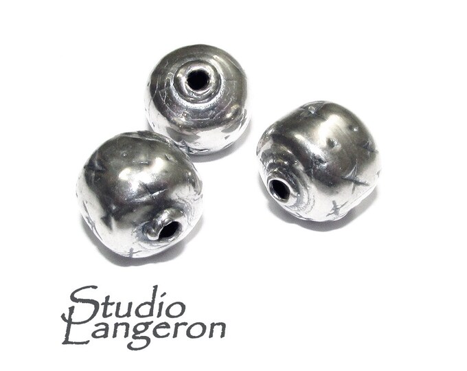 925 sterling silver handmade beads BB16, handmade beads, silver beads, Jewelry making, decorative beads, Original bead, Large bead - 1 piece