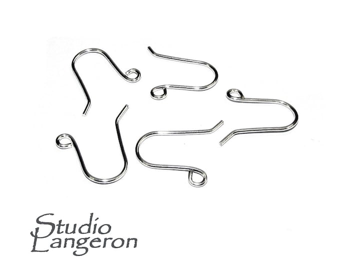 925 Sterling Silver Small Ear Wire with Loop, Silver earrings, Earring components, Sterling silver, Jewelry making - 1 pair (2 pieces)