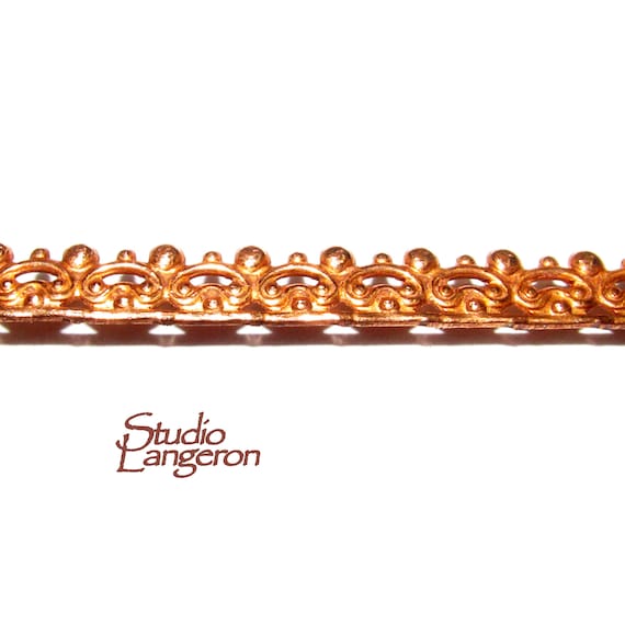 Natural Copper Bezel wire, Gallery wire, Gallery ribbon, Gallery pattern, Natural Copper, Wire, Jewelry making, Setting  - 4 inch (10 cm)
