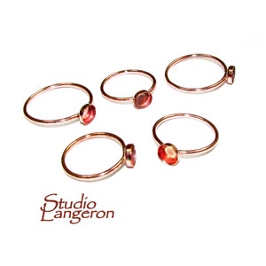 14K Rose gold filled blank ring with bezel cup 4 mm size 4, 5, 6, 7, 8, Base ring, Rose Gold filled ring, setting, jewelry making - 1 piece