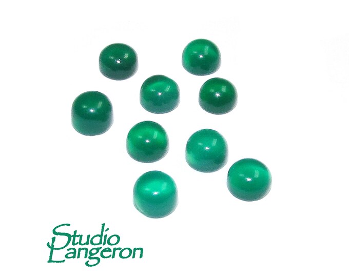 4 mm Green Chalcedony Cabochon, Natural Gemstone, Calibrated Size, Green Chalcedony, Gemstone Round, cabochon, Jewelry making - 1 piece
